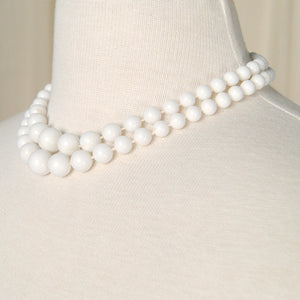 Double Strand White Necklace Cats Like Us