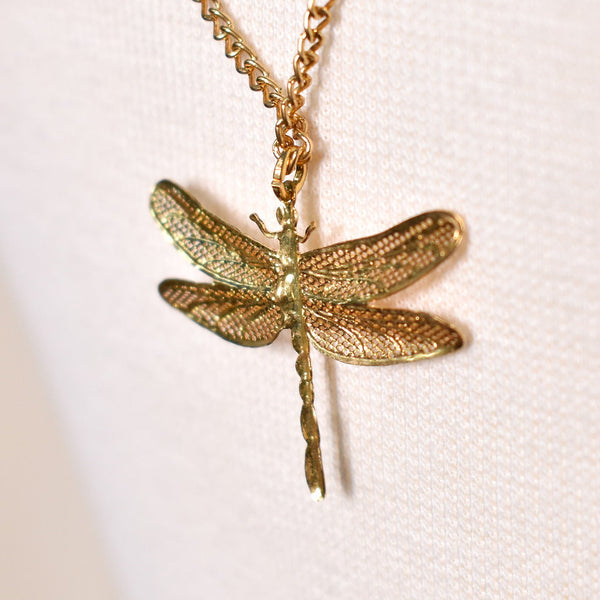 Dragon Fly Pendant Vintage Necklace Cats Like Us