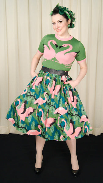 Emma Flamingo Swing Skirt Cats Like Us
