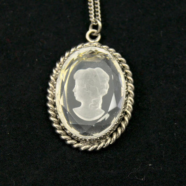 Etched Cameo Pendant Necklace Cats Like Us