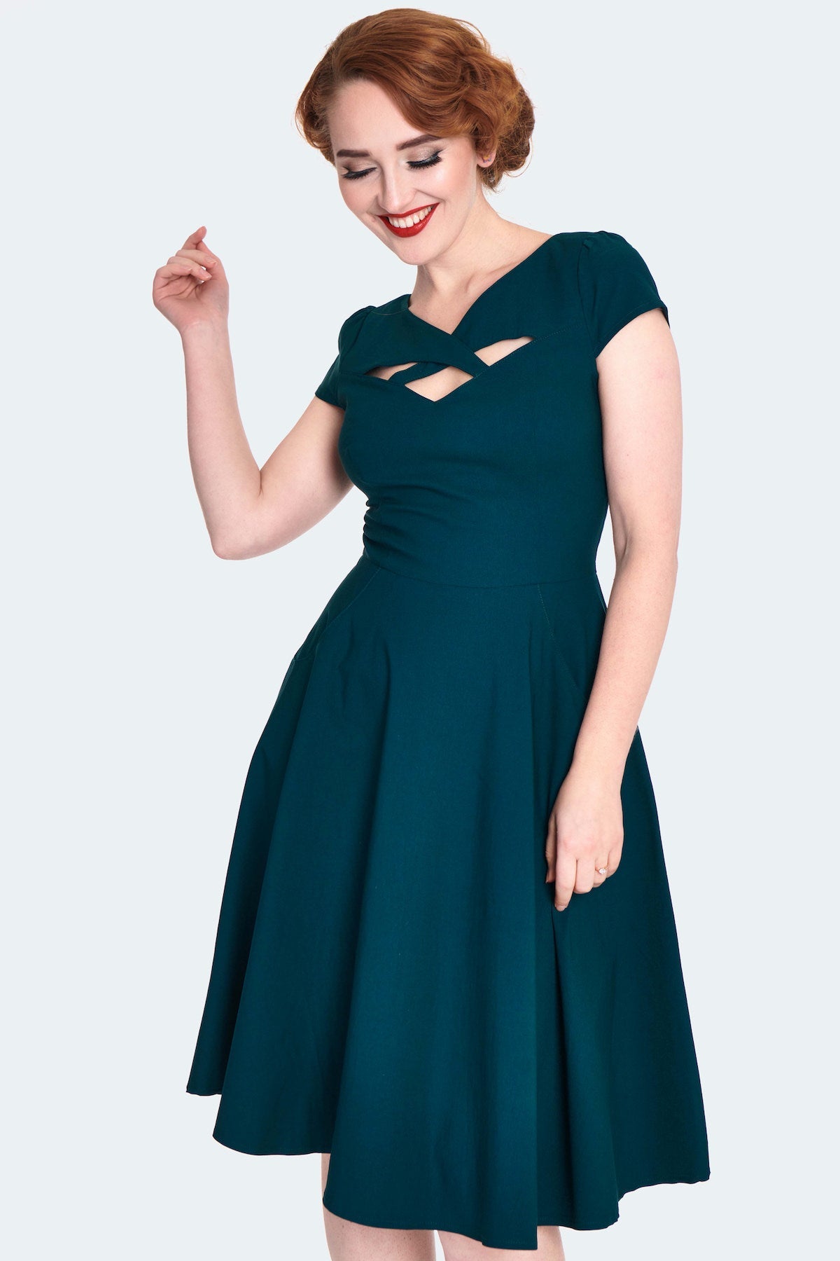 Evergreen Cut Out Swing Dress – Cats Like Us