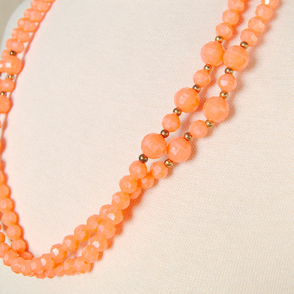 Extra Long Coral Bead necklace Cats Like Us