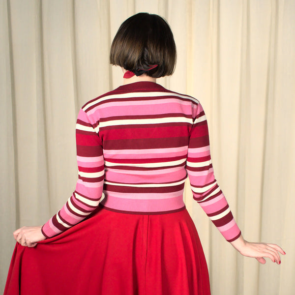 Fay Red & Pink Striped Cardigan Cats Like Us