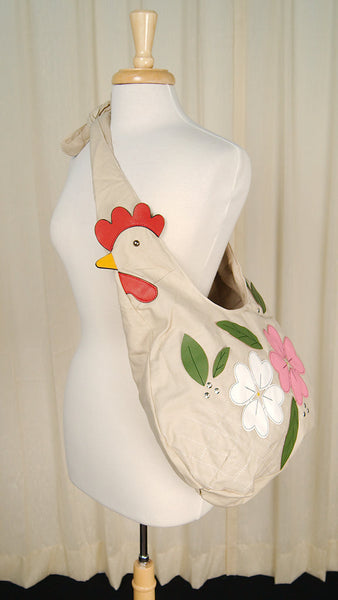 Floral Chicken Hobo Handbag Cats Like Us