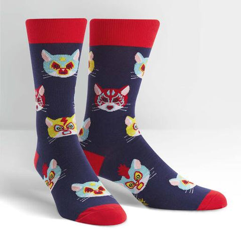 Gato Libre Luchador Crew Socks Cats Like Us