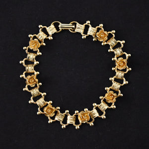 Gold 3D Roses Bracelet Cats Like Us