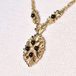 Gold Black Bead Necklace Cats Like Us