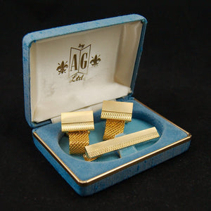 Gold Chain Cufflinks & Tie Bar Cats Like Us