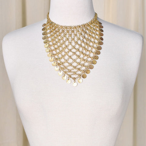 Gold Coin Bib Necklace Cats Like Us