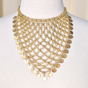 Gold Coin Bib Necklace Cats Like Us