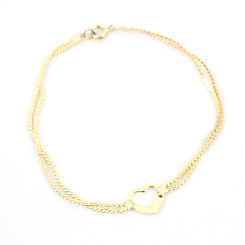Gold Heart Chain Bracelet Cats Like Us