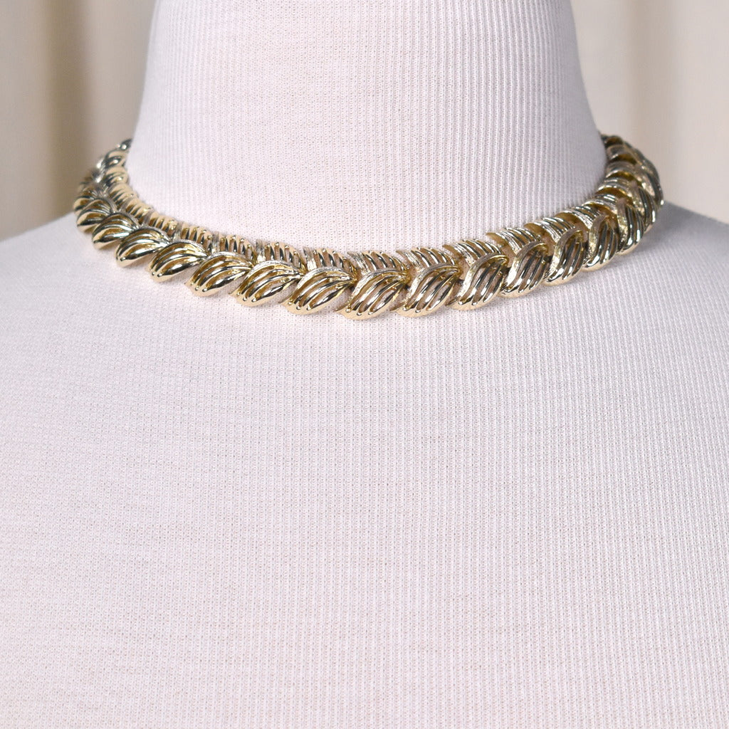 Gold Leaf Link Necklace – Cats Like Us Gold Leaf Link Necklace – Cats Like Us