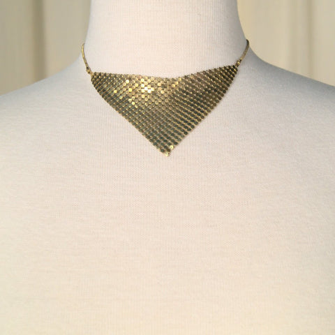 Gold Mesh Bib Necklace Cats Like Us