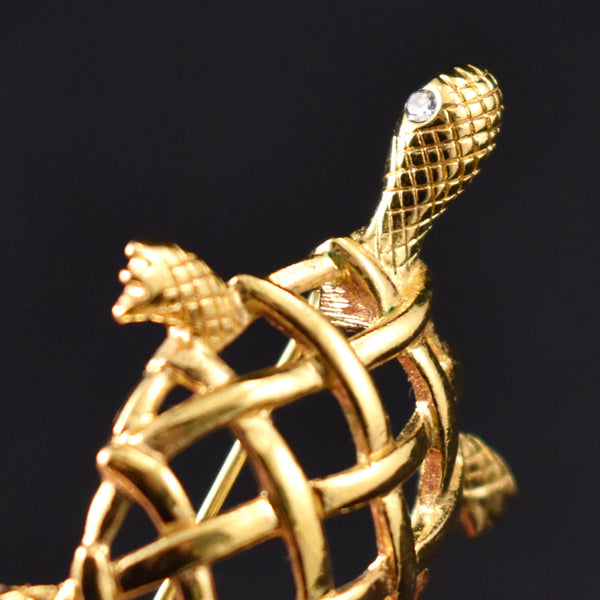 Gold Napier Turtle Brooch Cats Like Us