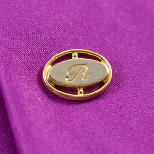 Gold Oval Etched R Tie Tack Cats Like Us