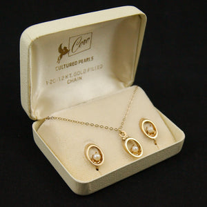 Gold Pearl Oval Jewelry Set Cats Like Us