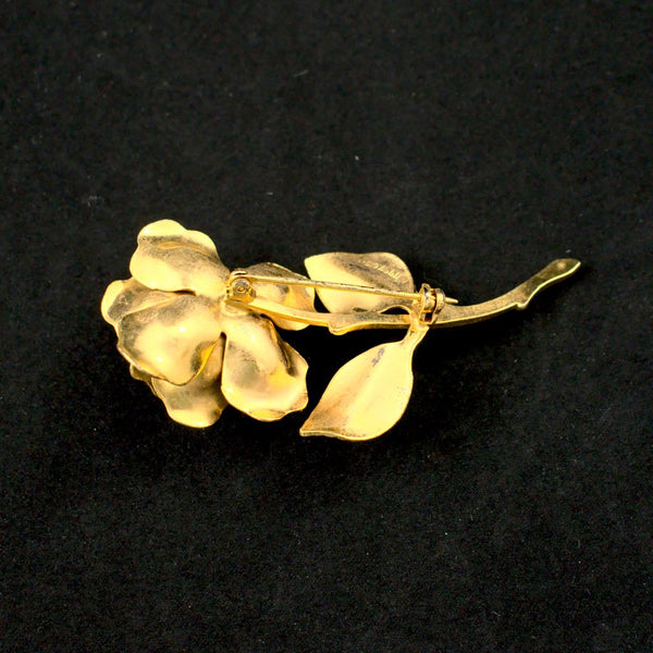 Gold Rose Brooch Pin Cats Like Us