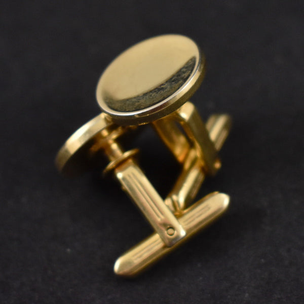 Gold Round Concave Cufflinks Cats Like Us