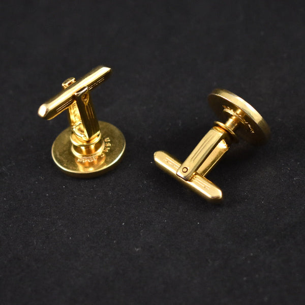 Gold Round Concave Cufflinks Cats Like Us