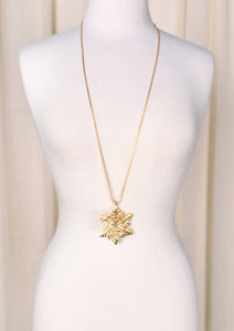Gold Snowflake Pendant Necklace Cats Like Us