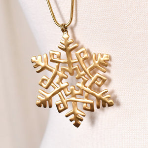 Gold Snowflake Pendant Necklace Cats Like Us