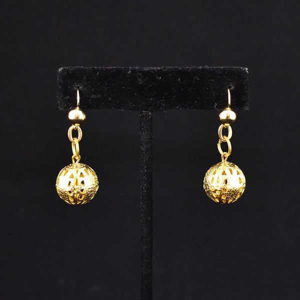 Gold Sphere Dangling Earrings Cats Like Us