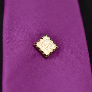 Gold Square Etched Tie Tack Cats Like Us