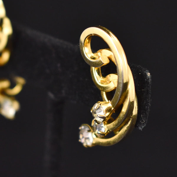 Gold Swirl Ear Climber Earrings Cats Like Us