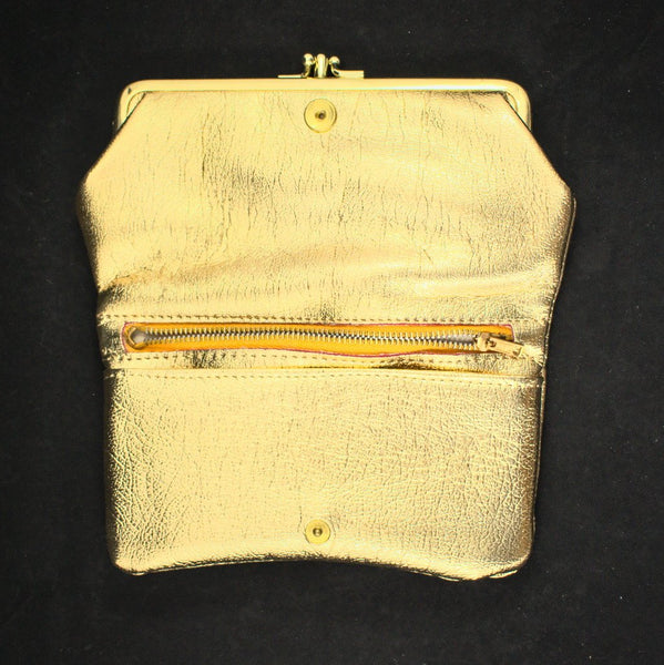 Gold Textured Clutch Wallet Cats Like Us