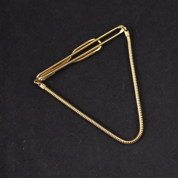 Gold Tie Bar Slide with Chain Cats Like Us