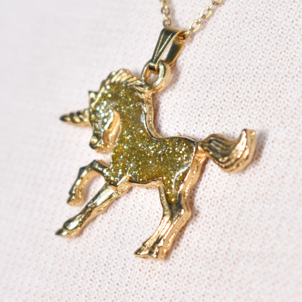 Gold Unicorn Pendant Necklace Cats Like Us