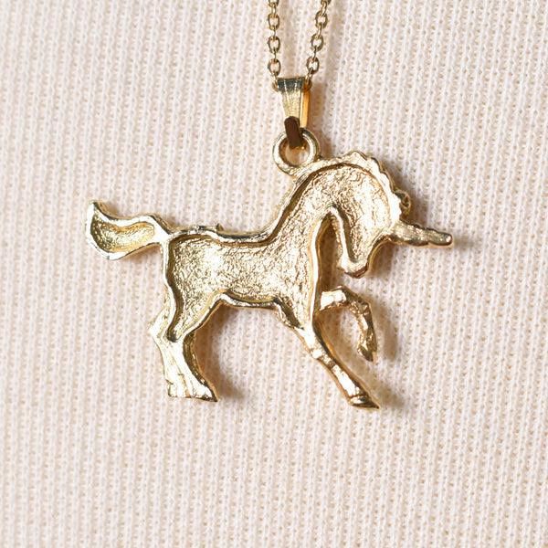 Gold Unicorn Pendant Necklace Cats Like Us