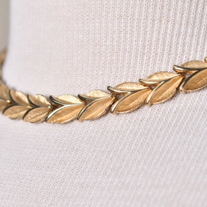 Gold trifari Leaf Necklace Cats Like Us