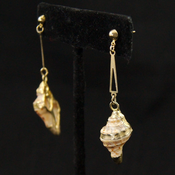 Golden Seashell Earrings Cats Like Us