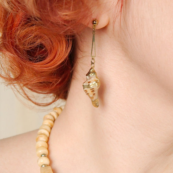 Golden Seashell Earrings Cats Like Us