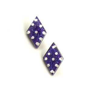Grape Dot Diamond Earrings Cats Like Us