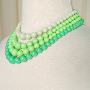Green Multi Strand Necklace Cats Like Us