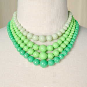 Green Multi Strand Necklace Cats Like Us