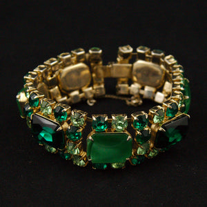 Green Rhinestone Bracelet Cats Like Us