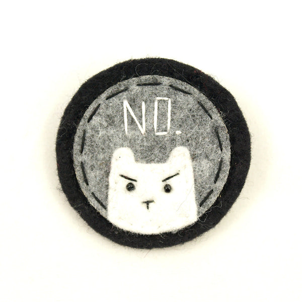 Grey and White NO Kitty Brooch Cats Like Us