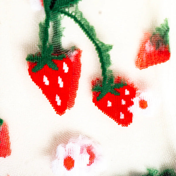 Berry Cute Strawberry Sheer Socks