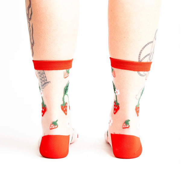 Berry Cute Strawberry Sheer Socks