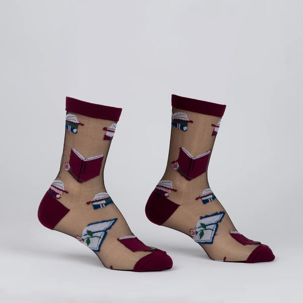 A Novel Idea Sheer Book Socks