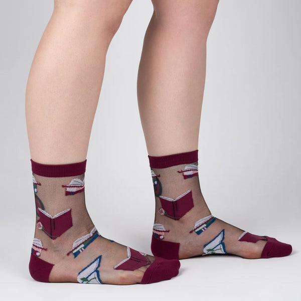 A Novel Idea Sheer Book Socks