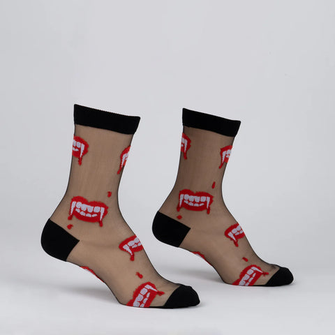 Bite Me Sheer Crew Socks
