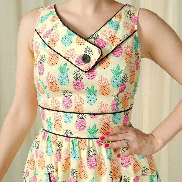 Happy Pineapple Button Dress Cats Like Us