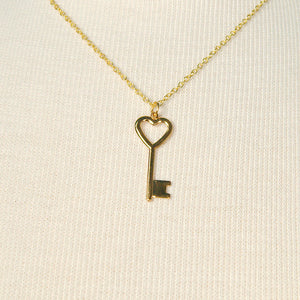 Heart of Gold Key Necklace Cats Like Us