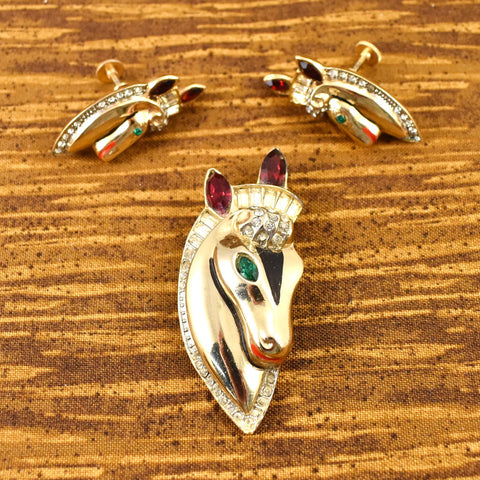 Horse Dress Clip & Earrings Set Cats Like Us
