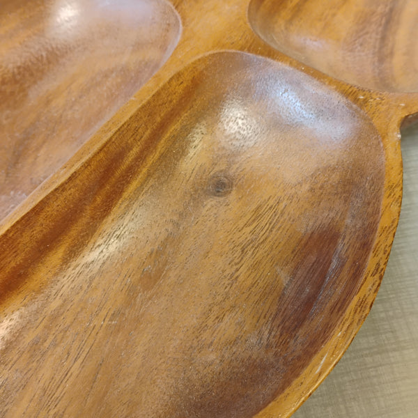 Vintage Teak Divided Serving Dish