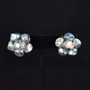Ice Blue Cluster Vintage Earrings Cats Like Us